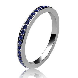 blue sapphire full eternity ring by flawless jewellery