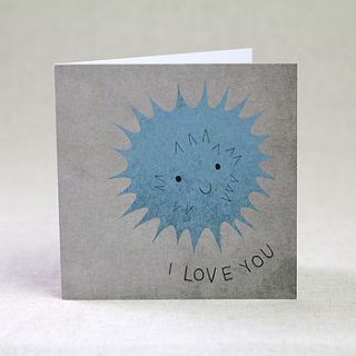 'i love you' sea urchin valentine's day card by lil3birdy