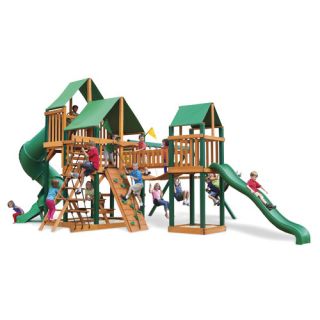 Treasure Trove Swing Set with Green Vinyl Canopy