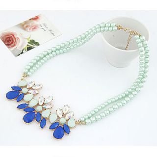 rhinestone flower statement necklace by junk jewels