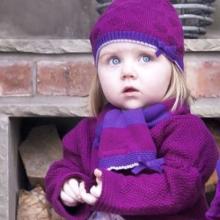 girls striped hat and scarf gift set by toffee moon