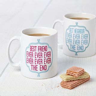 personalised 'best ever' typography design mug by supercaliprint