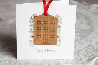 'new home' wooden bookmark card by white mink