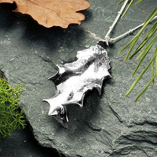 holly leaf necklace by kalk bay