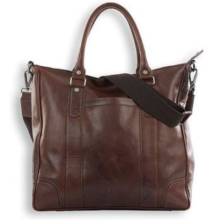 leather overnight business bag by johnny & me