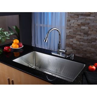Kraus 32 Undermount Single Bowl Kitchen Sink with 14.9 Faucet and