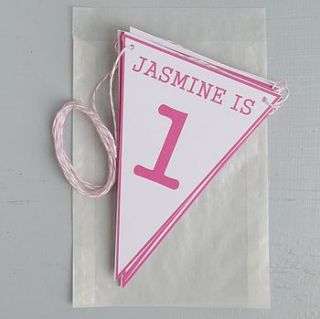 personalised birthday age bunting by daisyley
