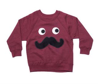 boy's moustache applique sweater by not for ponies