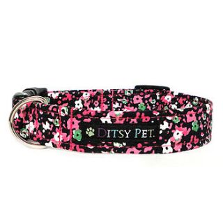 secret garden floral dog collar by ditsy pet