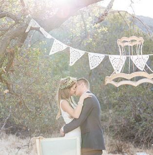 lace wedding bunting by baloolah bunting