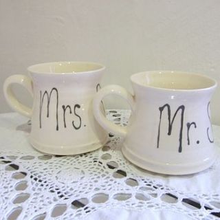 handmade personalised wedding mugs by the handmade mug company