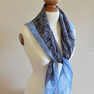 blue mosaic silk scarf by highland angel