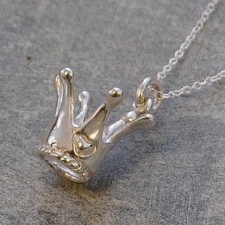 sterling silver crown necklace by otis jaxon silver and gold jewellery