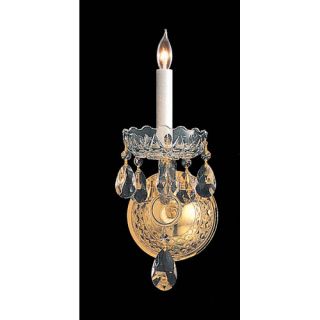 Bohemian Crystal 1 Light Wall Sconce with Round Back Plate