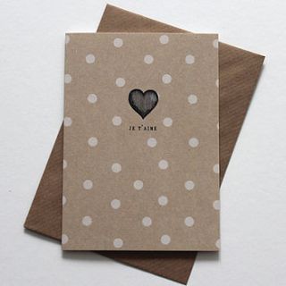 vintage style 'je t'aime' card by studio seed