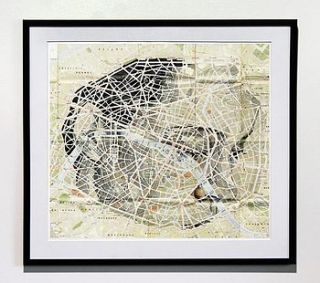 paris map portrait print by ed fairburn