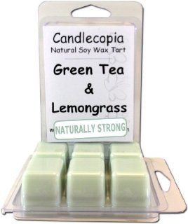 Green Tea and Lemongrass 6.4 oz Scented Wax Melts   Top notes of orange Valencia, bergamot tea and plum wine followed by mid notes of jasmine, violet and lavender   2 Pack of naturally strong scented soy wax cubes throw 50+ hours of fragrance when melted i