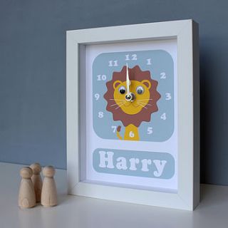 personalised framed animal clocks by stripeycats
