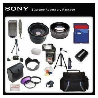Supreme Accessory Package For Sony A65, A77 Digital SLR Cameras. Includes 16GB SD Card, SD Card Reader, Battery & Charger, Lens Hood, 0.5x Wide Angle Lens, 2X Telephoto Lens, 57 Inch tripod, Swivel TTL Flash, Flash Diffuser and MoreTHIS LENS WILL ATTA