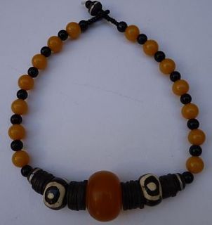 resin and ceramic malian necklace by alkina