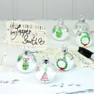 set of six snow place setting baubles by lisa angel homeware and gifts