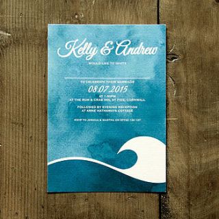 ocean wave wedding invitation stationery by feel good wedding invitations