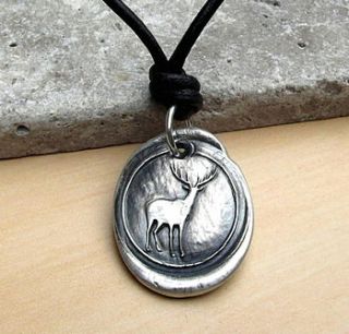 wax seal deer necklace by claire gerrard designs