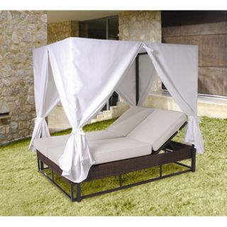 Hospitality Rattan Soho Patio Daybed with Curtains