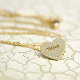 personalised gold button heart necklace by lisa angel
