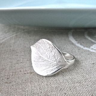 silver leaf adjustable ring by gama