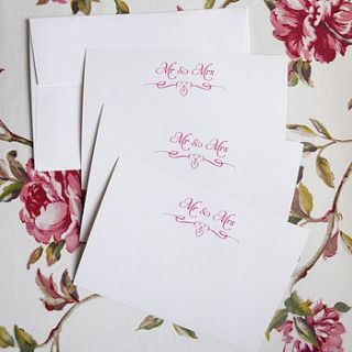 set of 15 juillet 'mr and mrs' notelet cards by le trousseau