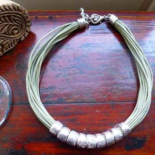 silver bead necklace by lime tree design