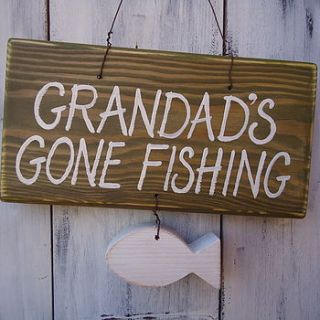 personalised fishing sign by giddy kipper