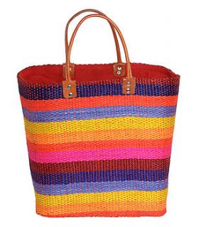 striped beach bag by bella bazaar
