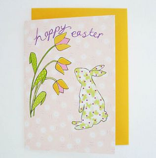 'flower bunny' easter card by fay's studio