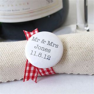 personalised wedding favour badges / magnets by edamay