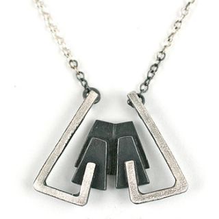handmade silver deco prism necklace by louy magroos