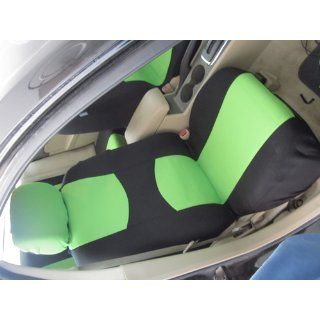 FH FB050114 Flat Cloth Car Seat Covers Green / Black Color Automotive