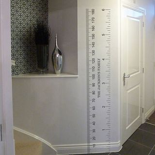 personalised ruler growth chart wall sticker by nutmeg