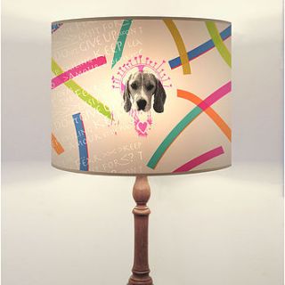 handmade beagle dog motif drum lampshade by daniel croyle