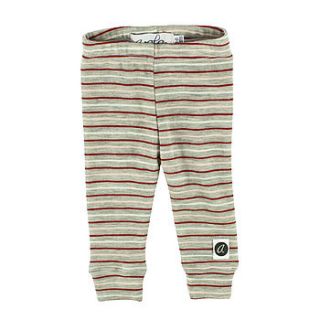 red and white striped merino leggings by asolon