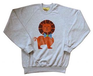 unisex lion hand printed sweatshirt by little dandies