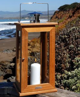 teak maritime lantern medium by posh garden furniture