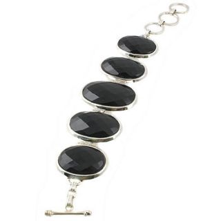 black onyx silver bracelet by wonderland boutique
