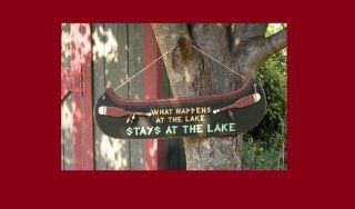 What Happens At the Lake Stays At the Lake Sign Plaque   Lake House Decor