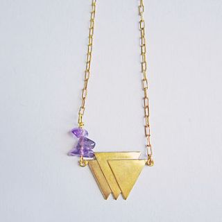 echo triangle and amethyst necklace by eclectic eccentricity