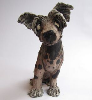 handmade chinese crested dog sculpture by olivia brown