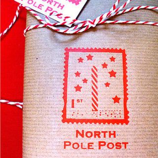 north pole handmade christmas wrapping paper by indigoelephant