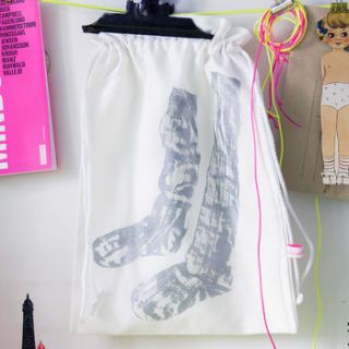 silver socks laundry bag by caroline mcgrath