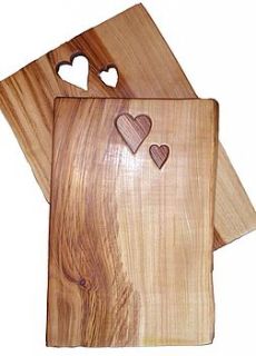 chestnut tray board with heart shaped handle by sticks and stones